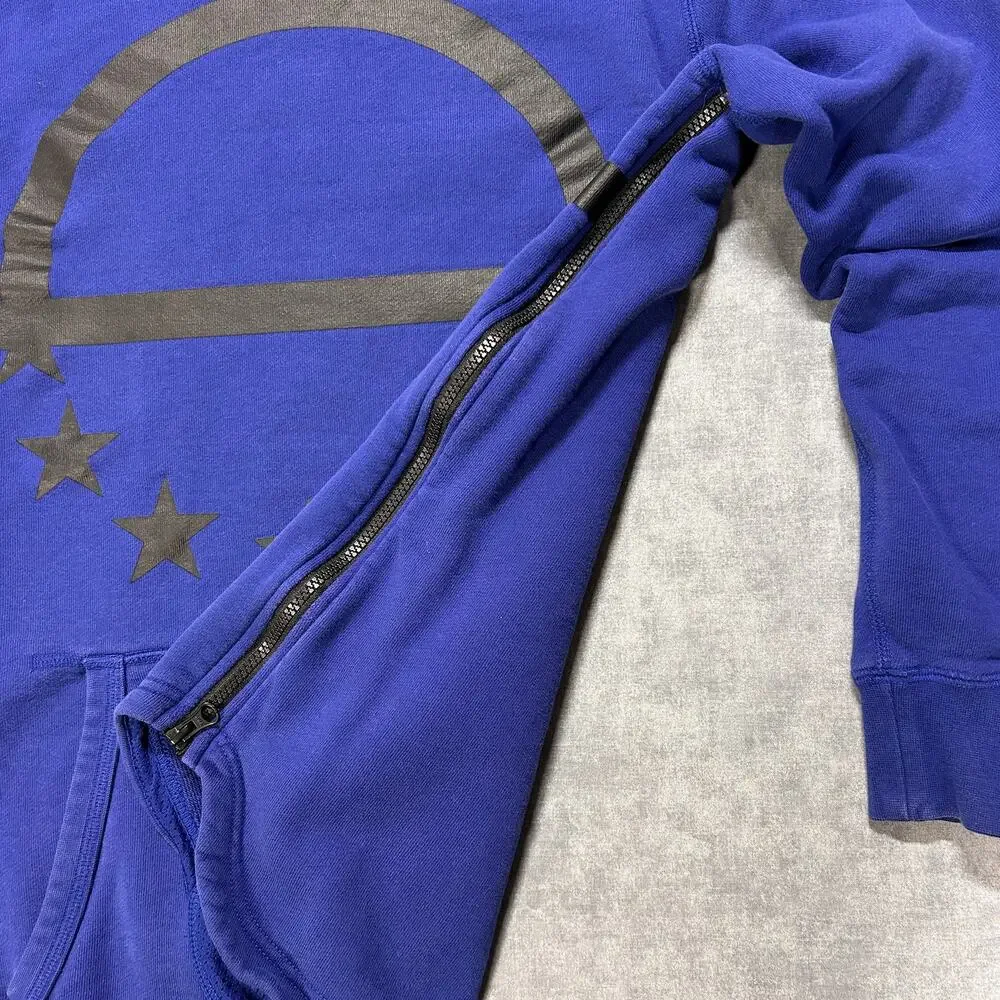 Nike Air Pivot V3 Crew Sweatshirt Game Royal Black 728277-455 Mens L Side Zip